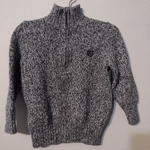 Boys 2T Ralph Lauren CHAPS marled zip neck cotton sweater